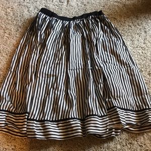 MaxStudio Silk Striped Skirt, 0